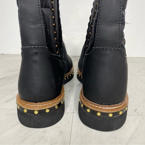 New! Free People Atlas Black Puffer Studded Chelsea Boot 9 - Picture 4 of 16